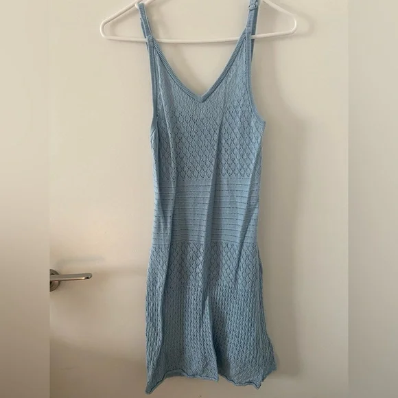 KNIT BLUE MINI DRESS ROXY - Picture 1 of 2